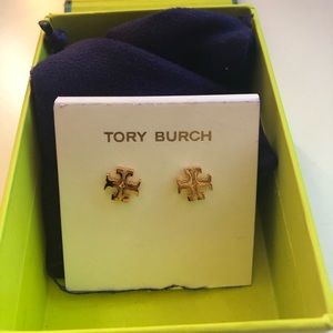 Tory Burch GOLD logo earrings